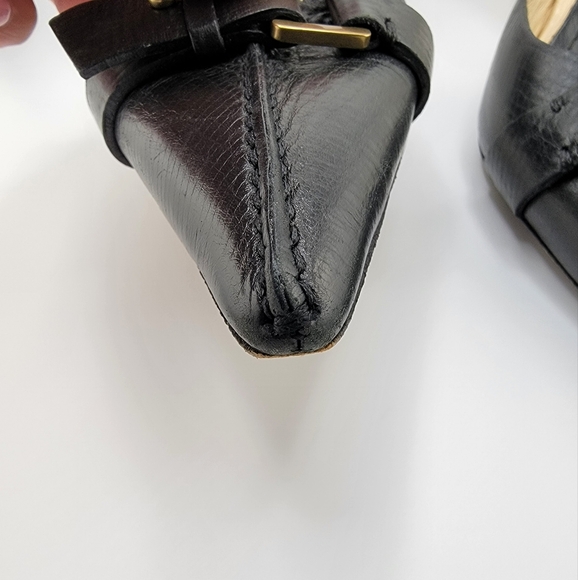 Vintage Gucci Buckle Accent Leather Mules Size 8 1/2 - Picture 8 of 8